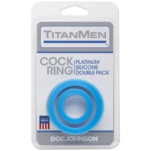 Titanmen  Ring Platinum Silicone Double Pack - Blue