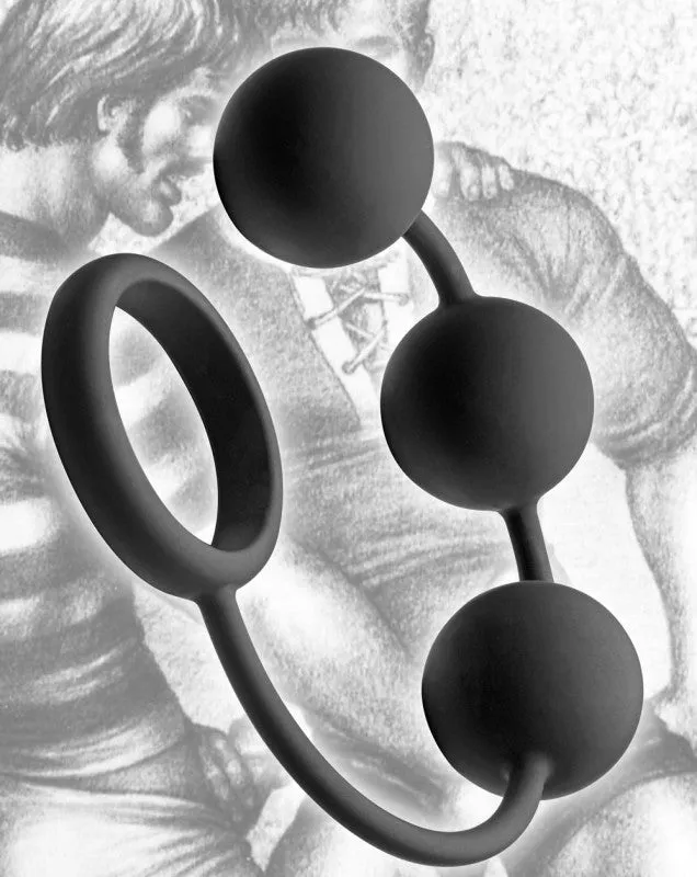 Tom of Finland Silicone  Ring With 3 Weighted Balls