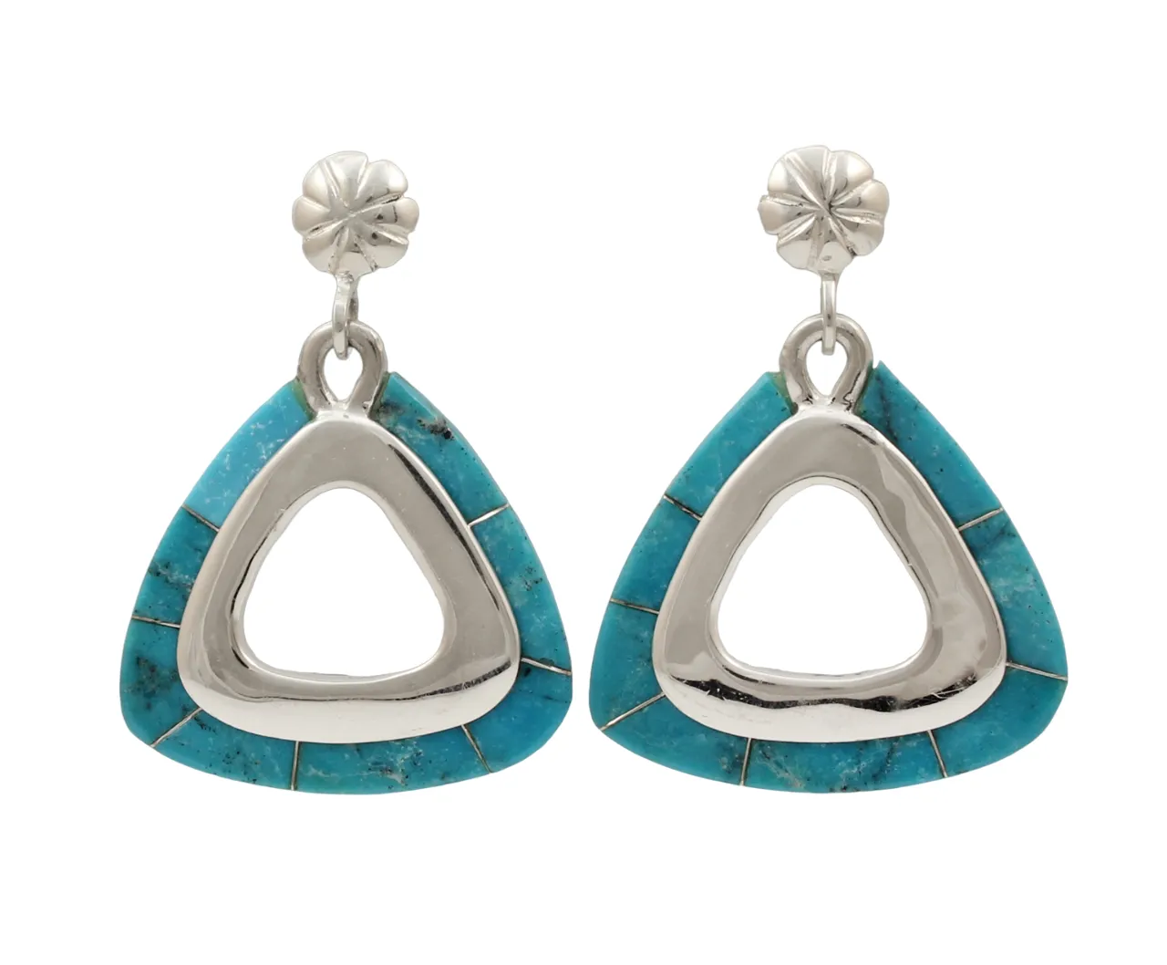 Triangle Edge Inlay Earrings