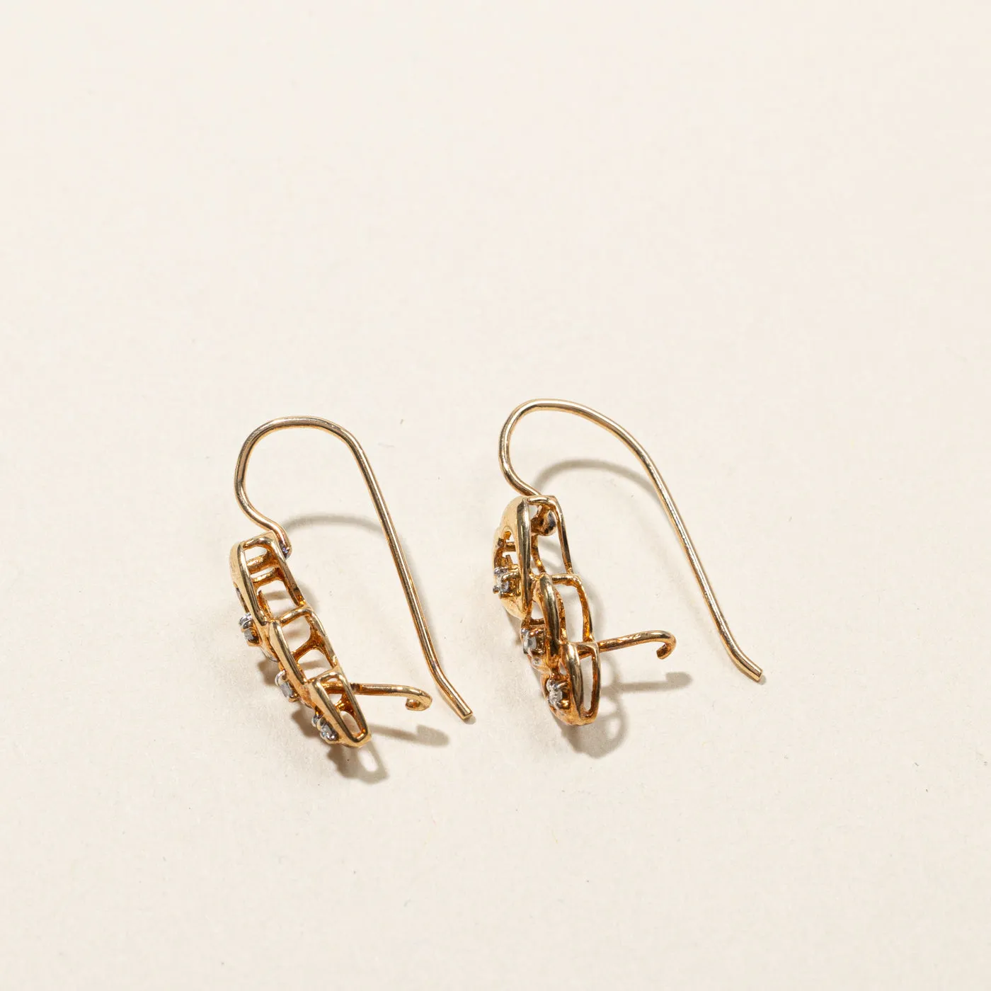 Triple Heart Diamond Earrings | 0.03ctw |