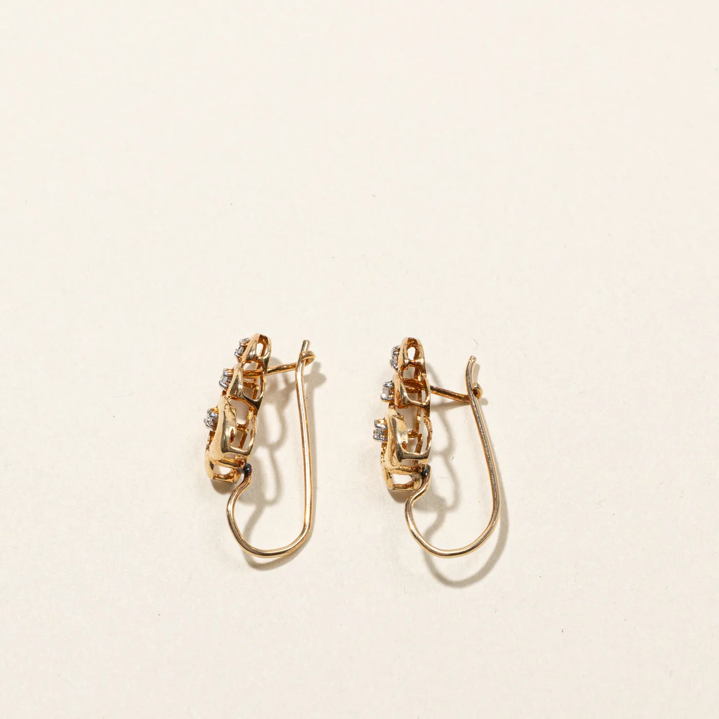 Triple Heart Diamond Earrings | 0.03ctw |