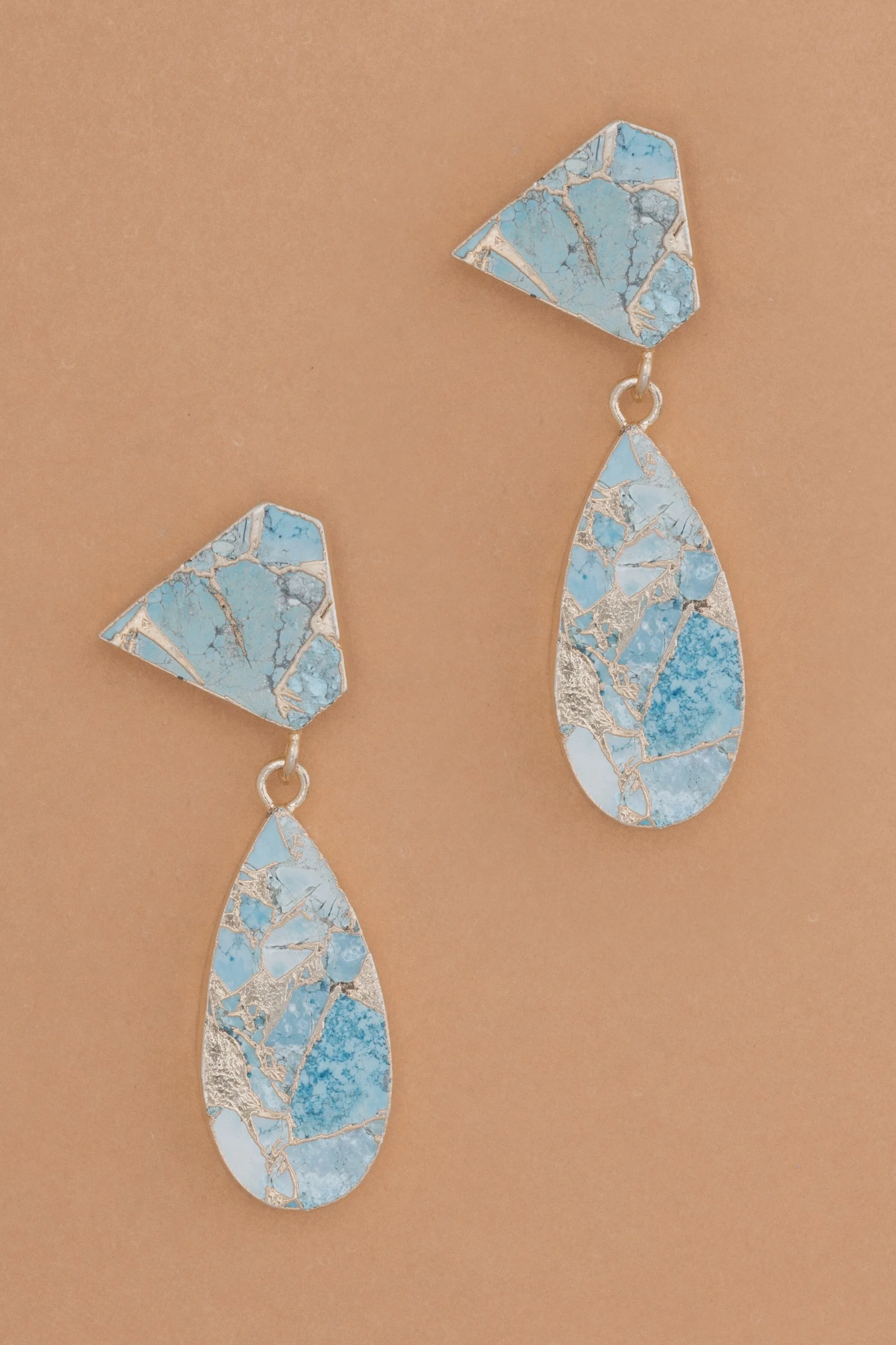 Turquoise Gold Drop Earrings