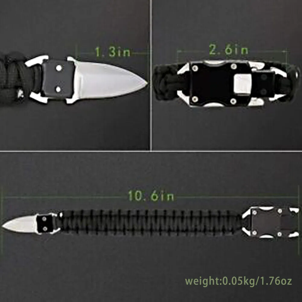 US 2-4 Pack Paracord Bracelet Survival Tactical Wrist Band Braided EDC Survival