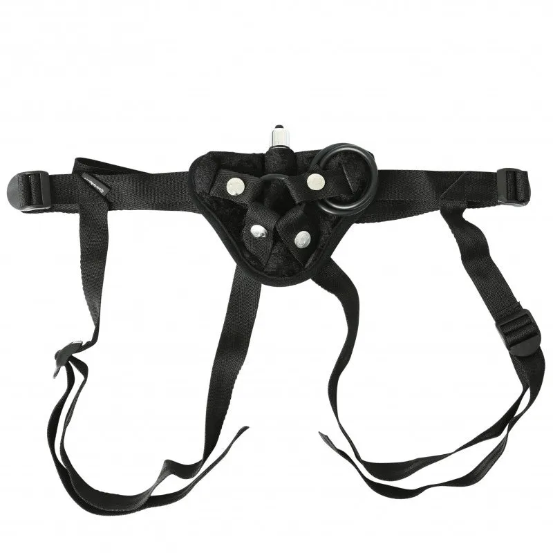 Vibrating Black Velvet Strap-On
