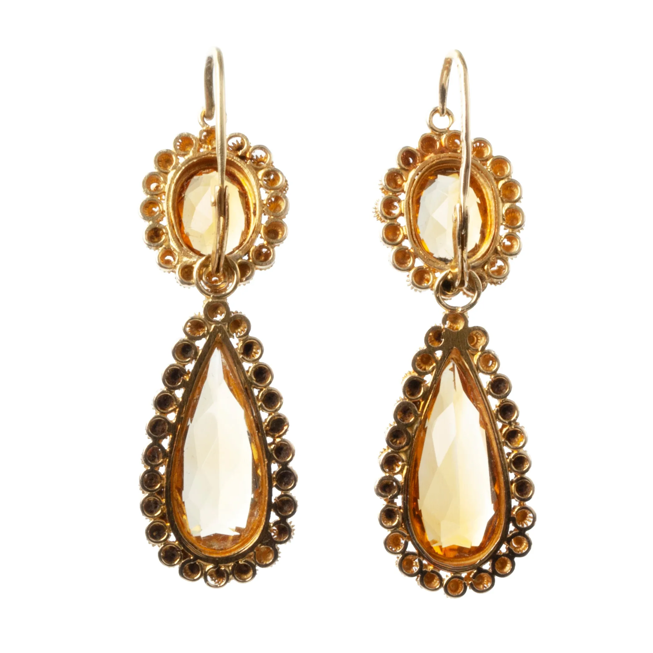 Victorian Era Citrine Cannetille Earrings