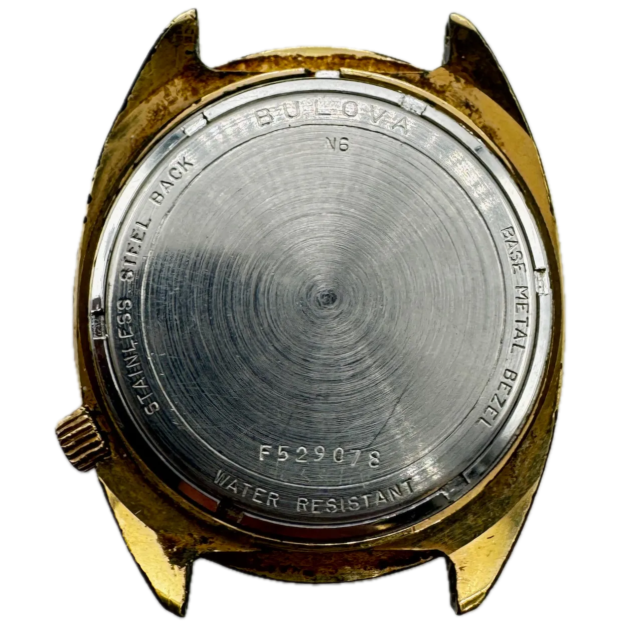 Vintage 34mm 1976 Accutron Yellow Sunburst Men's Tuning Fork Wristwatch 218