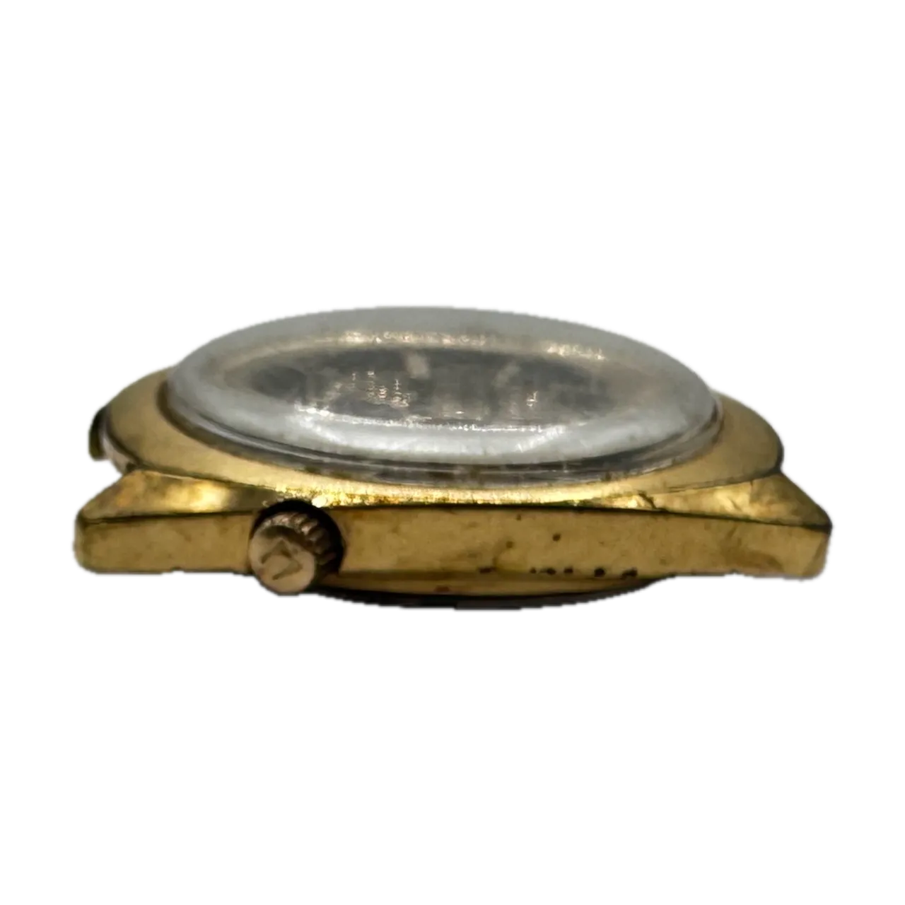 Vintage 34mm 1976 Accutron Yellow Sunburst Men's Tuning Fork Wristwatch 218