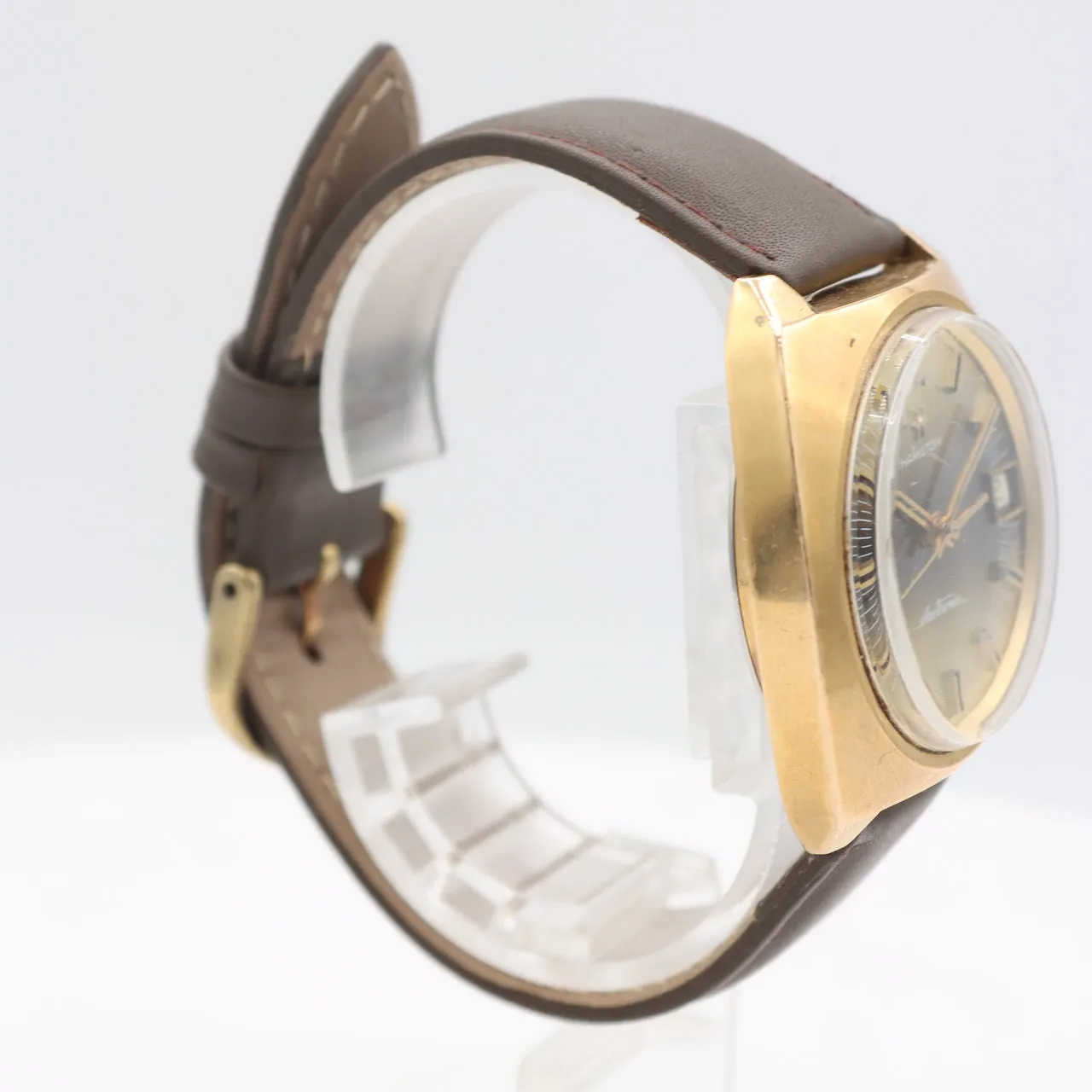 Vintage Hamilton 701010-4 Yellow Fade Dial Men's Electronic Wristwatch Gold Tone
