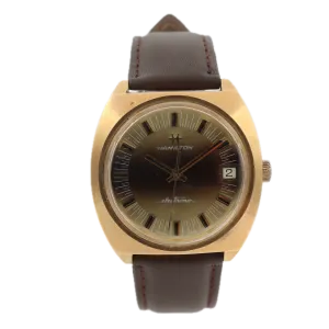 Vintage Hamilton 701010-4 Yellow Fade Dial Men's Electronic Wristwatch Gold Tone