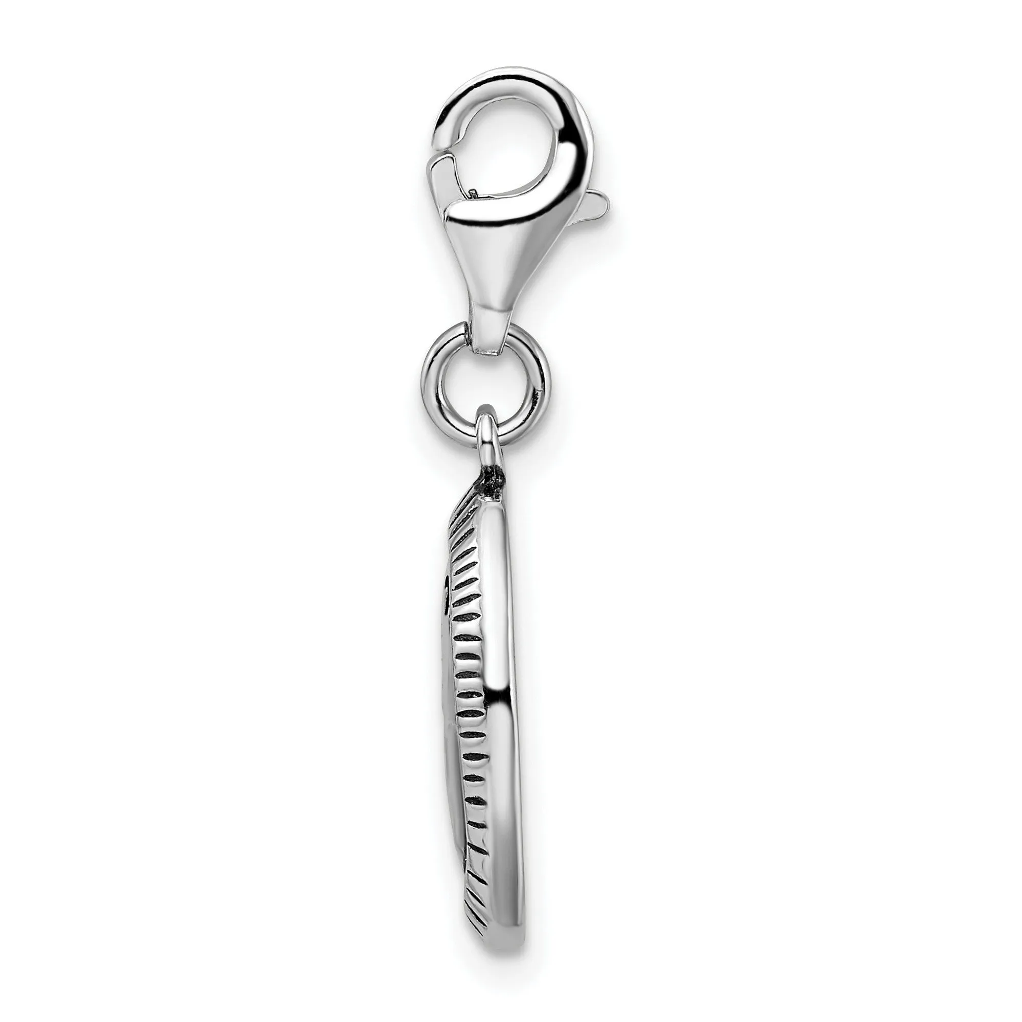 Vintage SURVIVOR Oval Word Clip-On Charm Pendant in Real 925 Sterling Silver