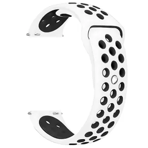 White & Black Active Silicone Band for Samsung Watch