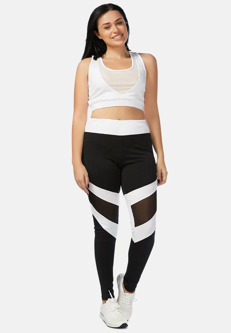 White Mesh Active Bra