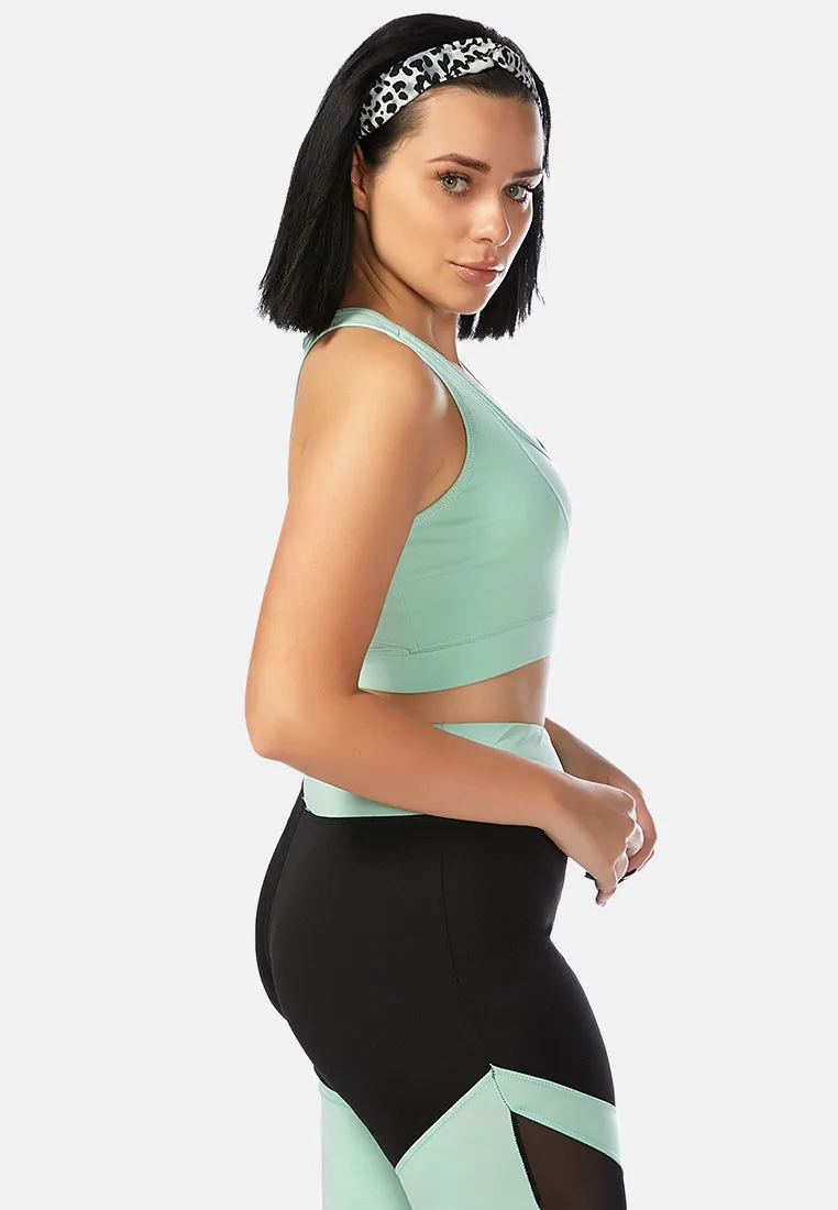 White Mesh Active Bra