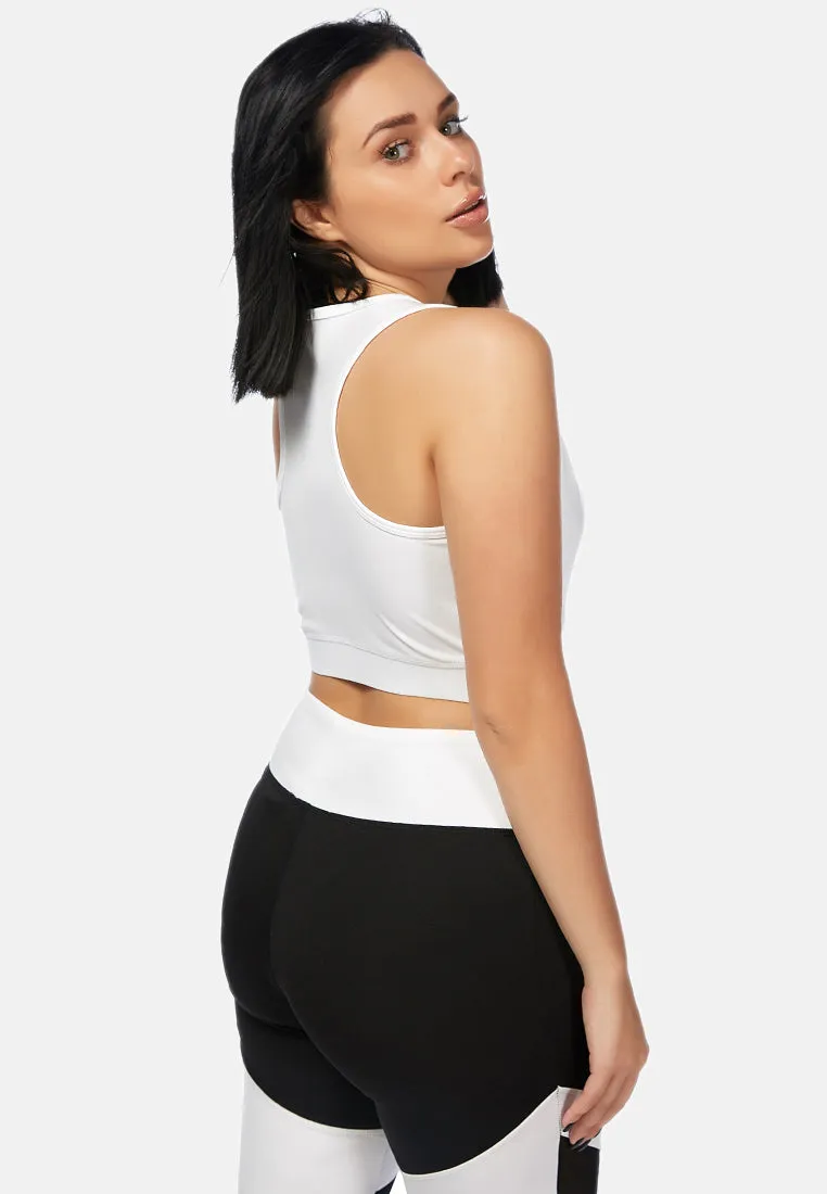 White Mesh Active Bra