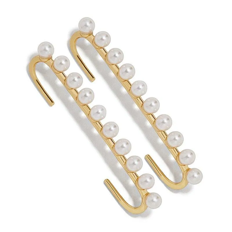 Women Pearl Luxury Ear Cuff Earring Bohemian Modern Natural Freshwater Small Circle Fake Clip On Earring