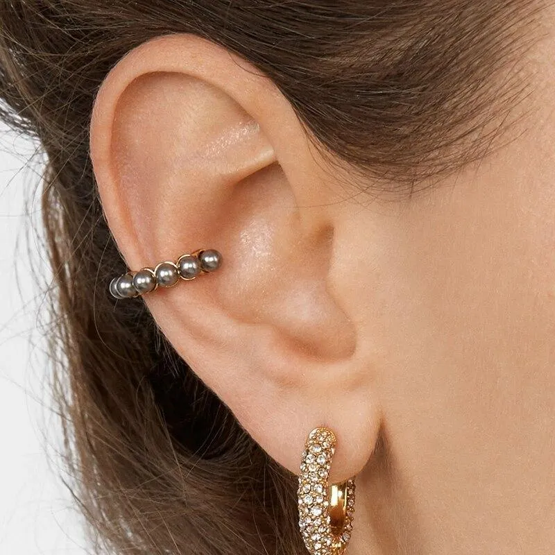 Women Pearl Luxury Ear Cuff Earring Bohemian Modern Natural Freshwater Small Circle Fake Clip On Earring