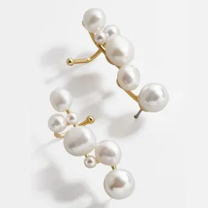 Women Pearl Luxury Ear Cuff Earring Bohemian Modern Natural Freshwater Small Circle Fake Clip On Earring