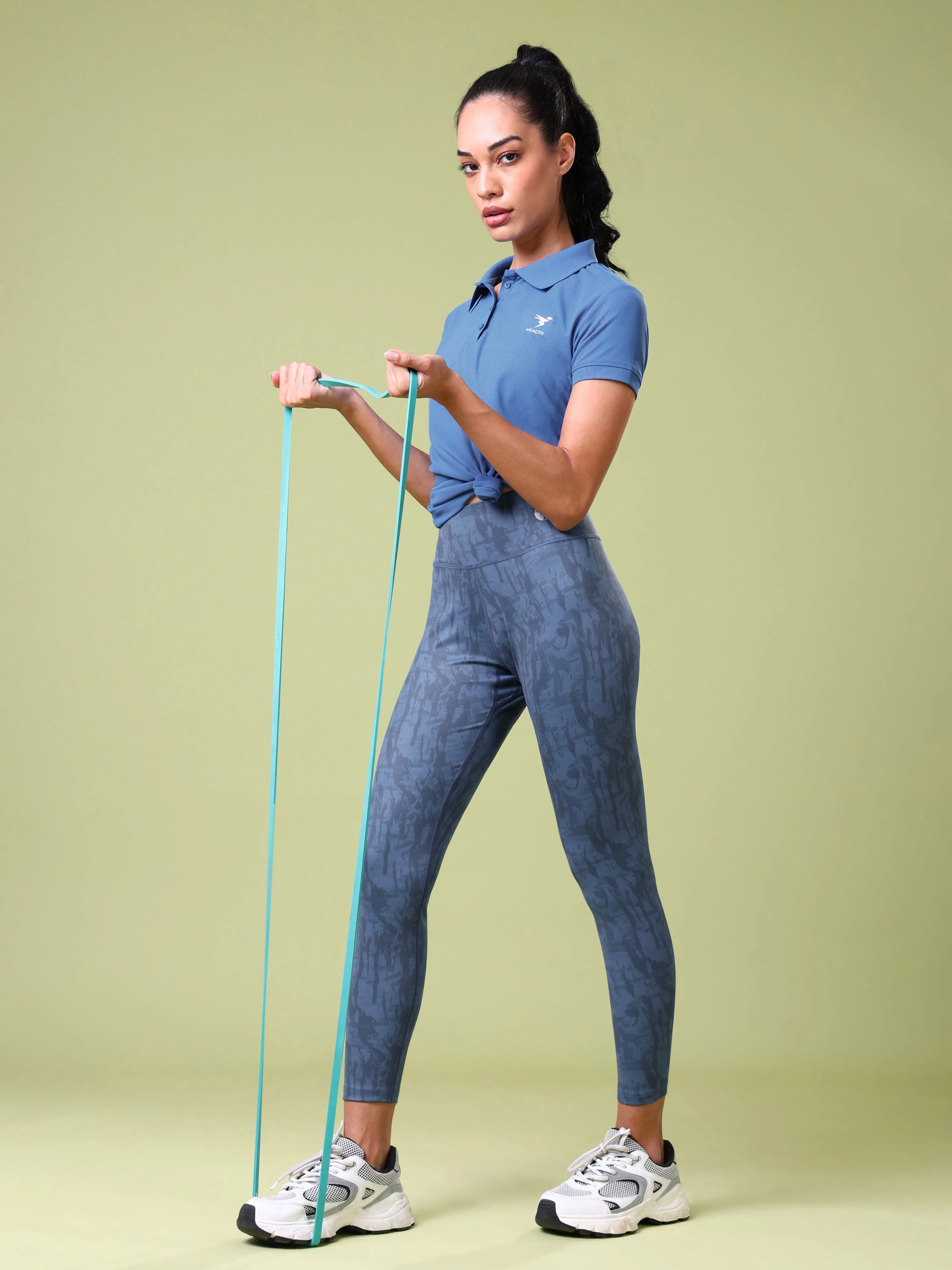 Women Printed Slim Fit Tights with ELASTO PLUS
