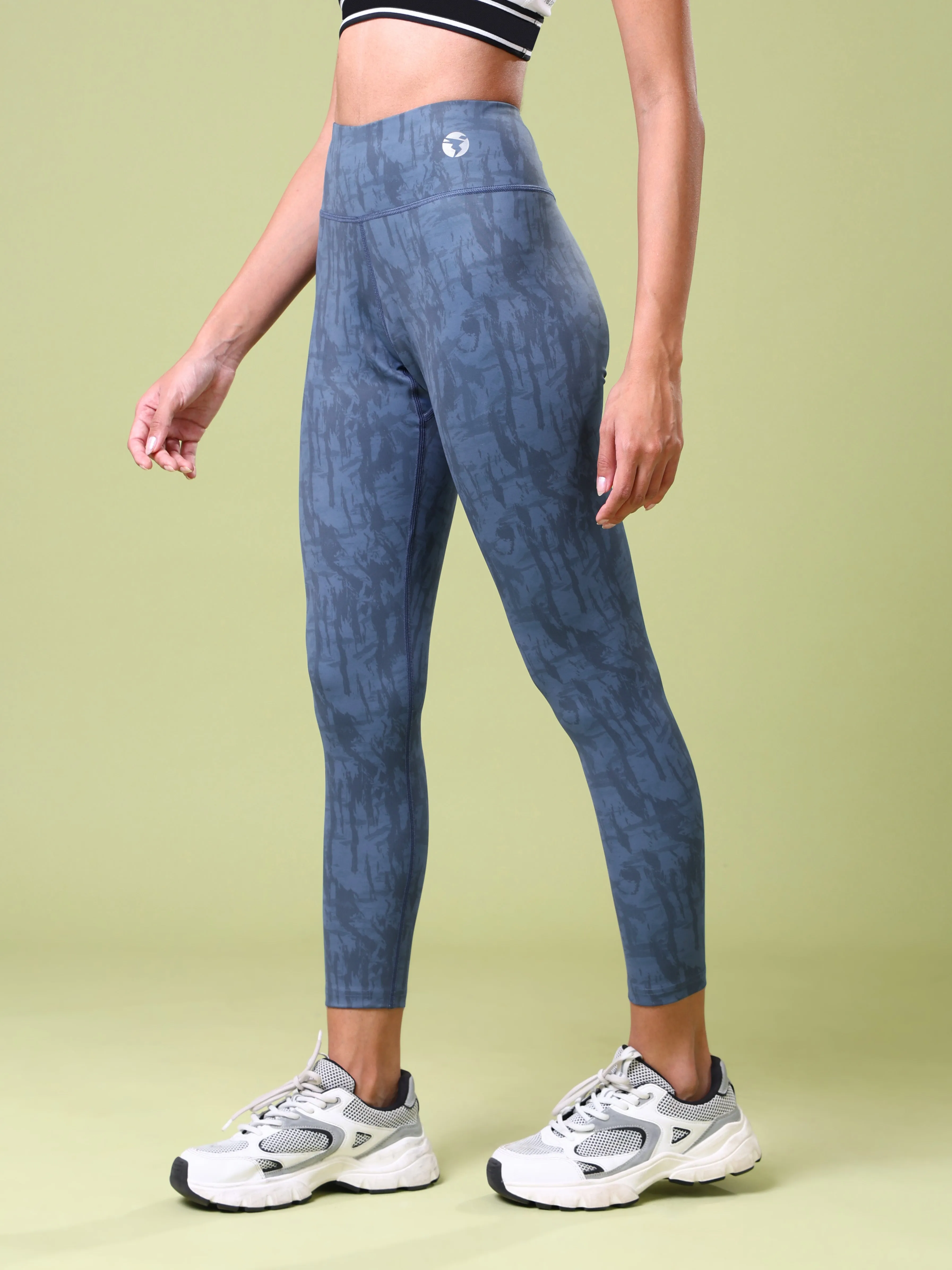 Women Printed Slim Fit Tights with ELASTO PLUS