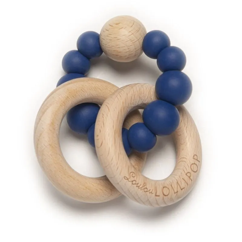 Wood and Silicone Rattle Teether