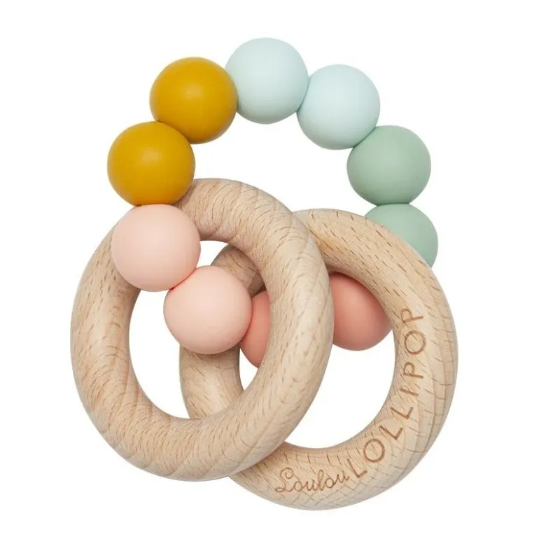 Wood and Silicone Rattle Teether