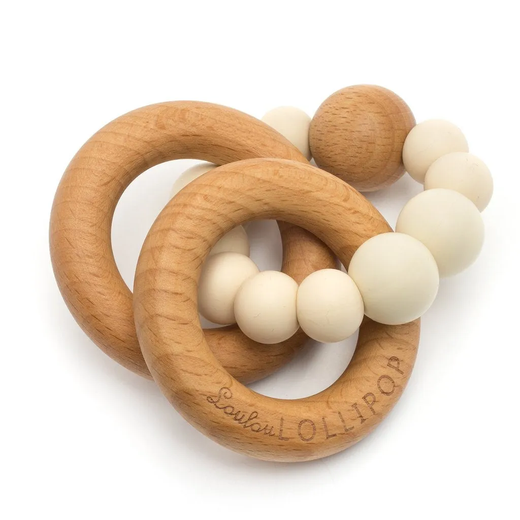 Wood and Silicone Rattle Teether