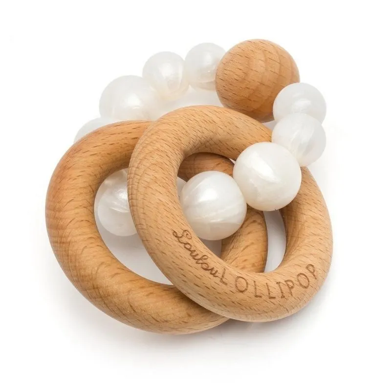 Wood and Silicone Rattle Teether